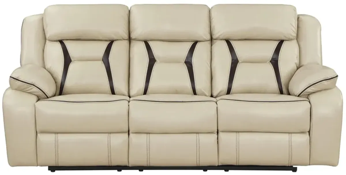 Austin Power Double Reclining Sofa in Beige by Homelegance