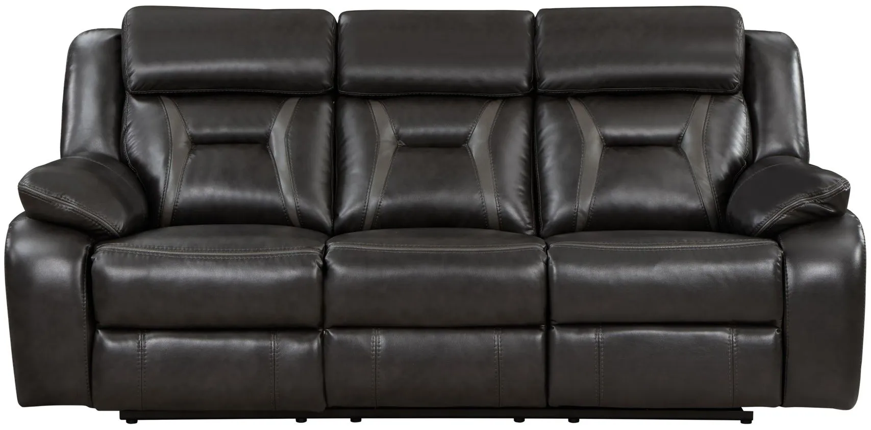 Austin Power Double Reclining Sofa in Dark Gray by Homelegance
