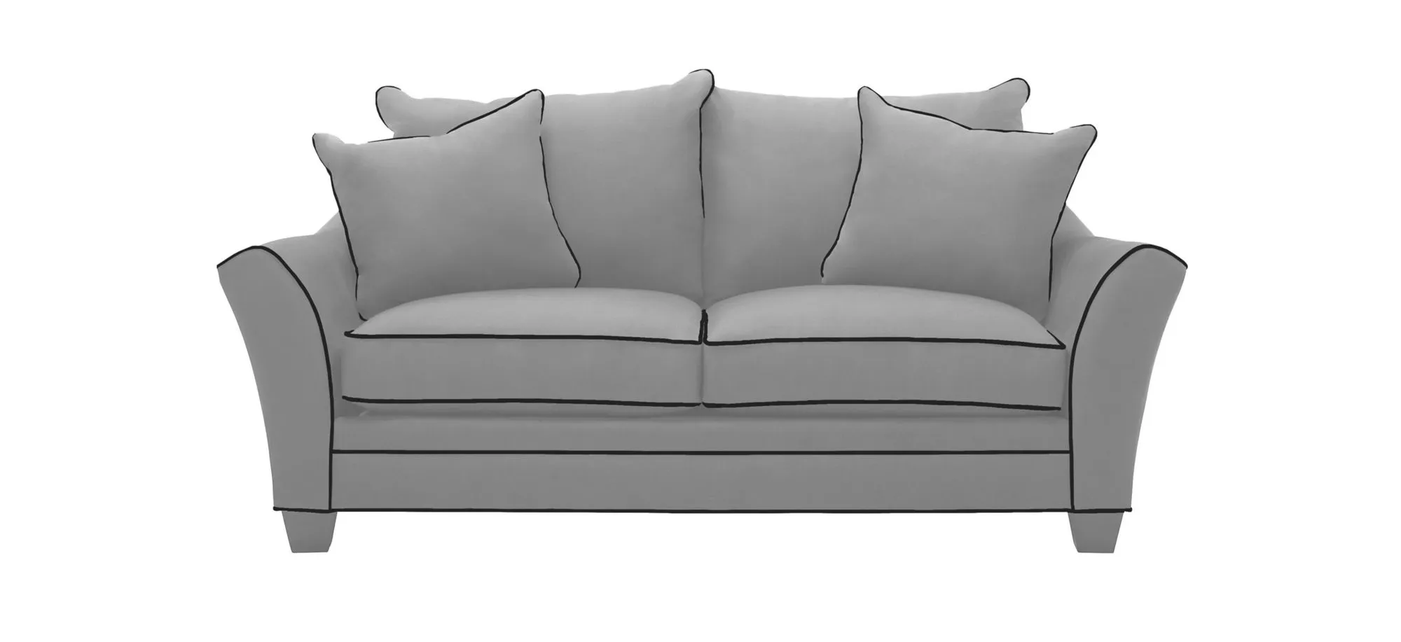 Briarwood Apartment Sofa in Suede So Soft Platinum/Slate by H.M. Richards