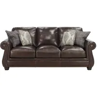 Alistair Leather Sofa in Brown by Bellanest