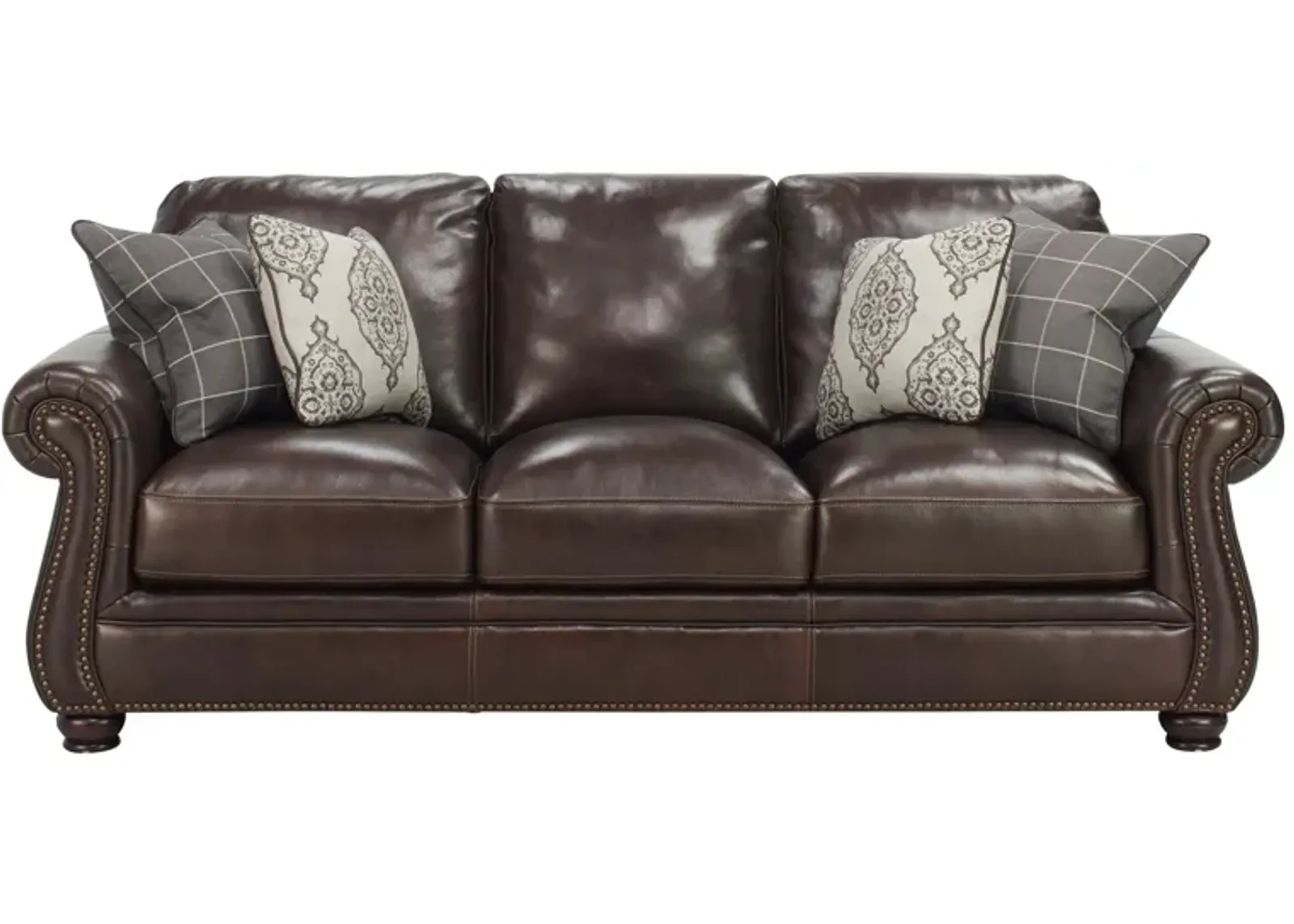 Alistair Leather Sofa in Brown by Bellanest