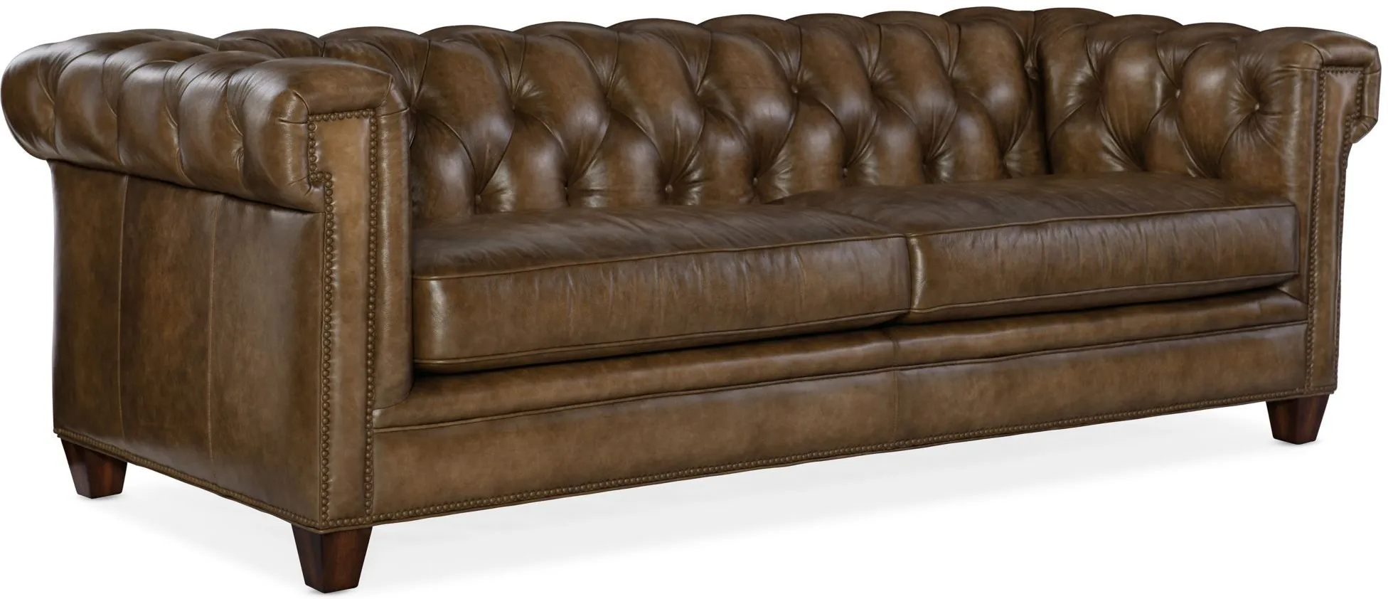 Chester Tufted Stationary Sofa in Brown by Hooker Furniture