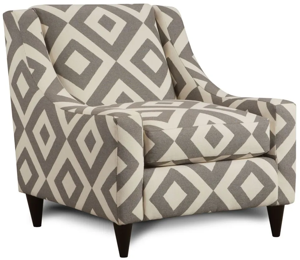 Kristoff Accent Chair in Square Charcoal by Fusion Furniture