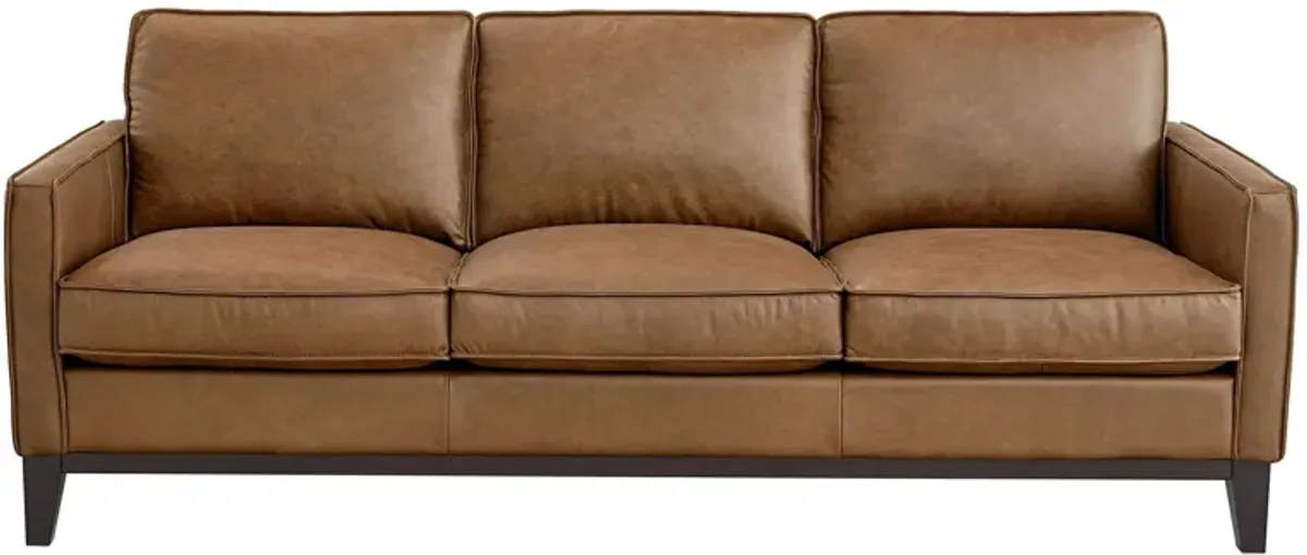 Roscoe Leather Sofa in Honey by GTR Leather Inc