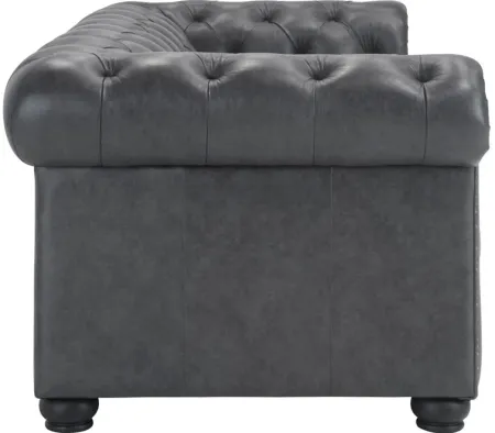Hutchinson Leather Sofa in Gray by Bellanest