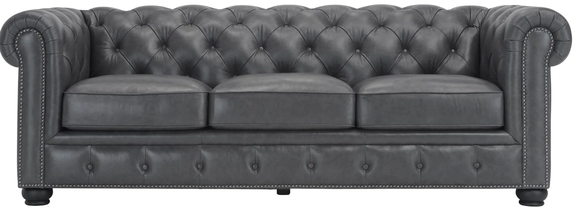 Hutchinson Leather Sofa in Gray by Bellanest