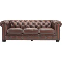 Hutchinson Leather Sofa in Mainland Dune by Bellanest