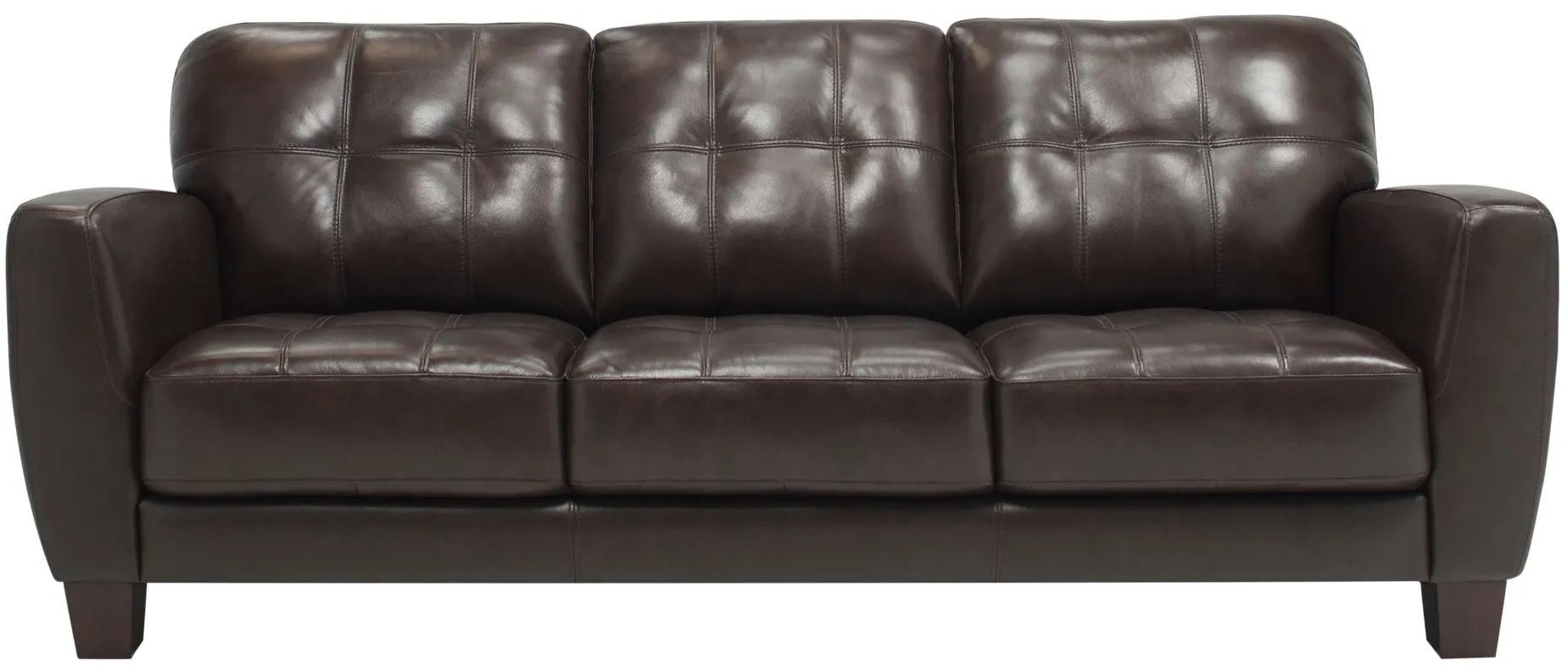 Gino Leather Sofa in Classico Dark Brown by Bellanest