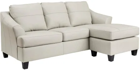 Grant Leather Sofa Chaise in Off-White;White by Ashley Furniture