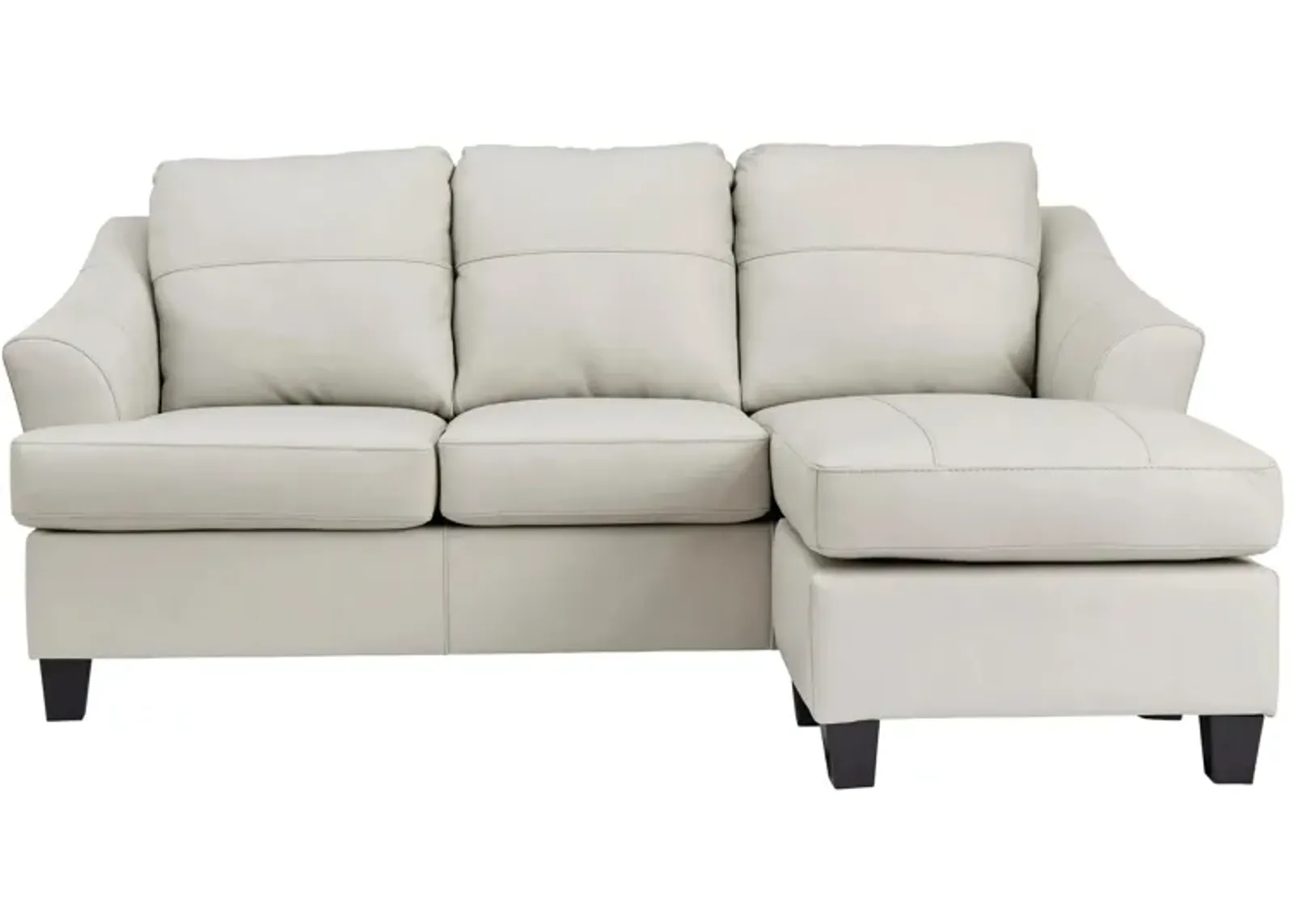 Grant Leather Sofa Chaise in Off-White;White by Ashley Furniture