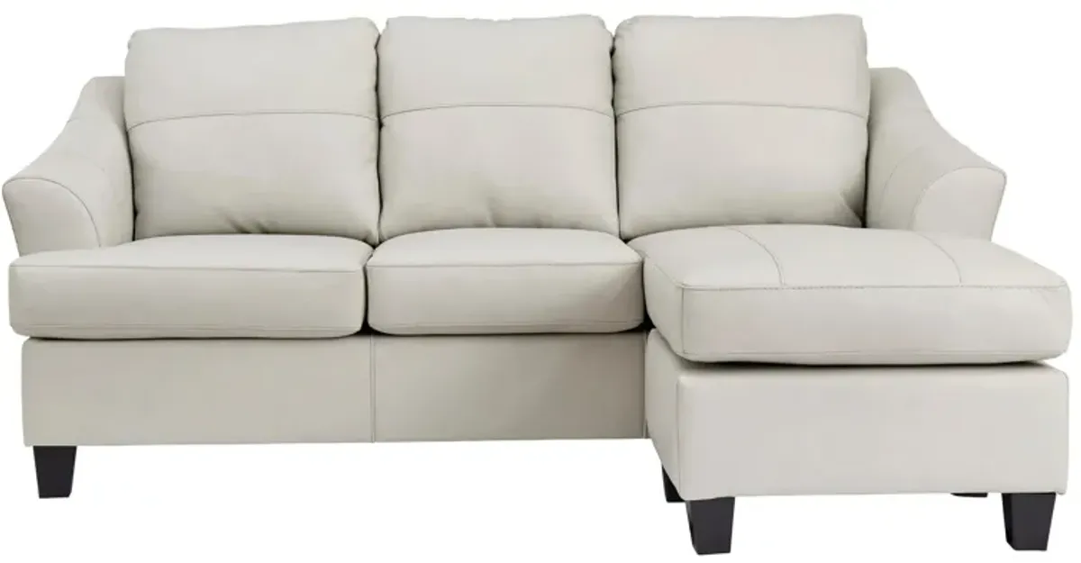 Grant Leather Sofa Chaise in Off-White;White by Ashley Furniture