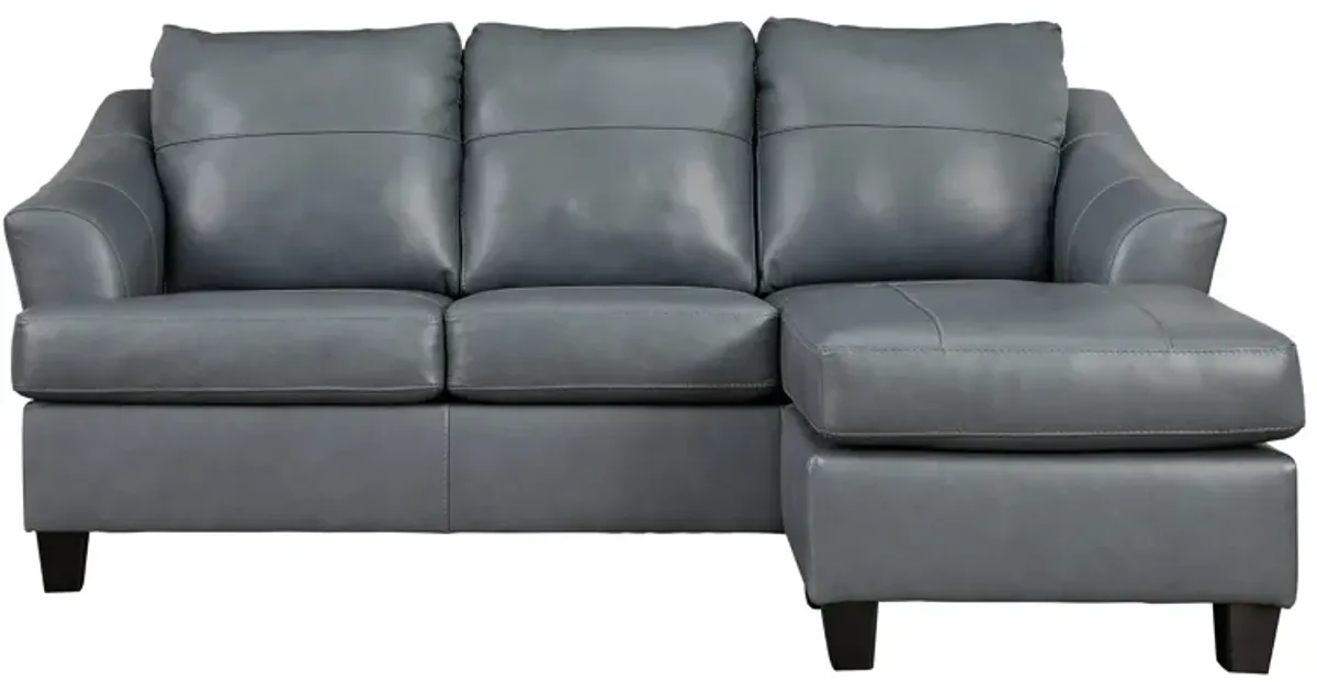 Grant Leather Sofa Chaise in Gray by Ashley Furniture