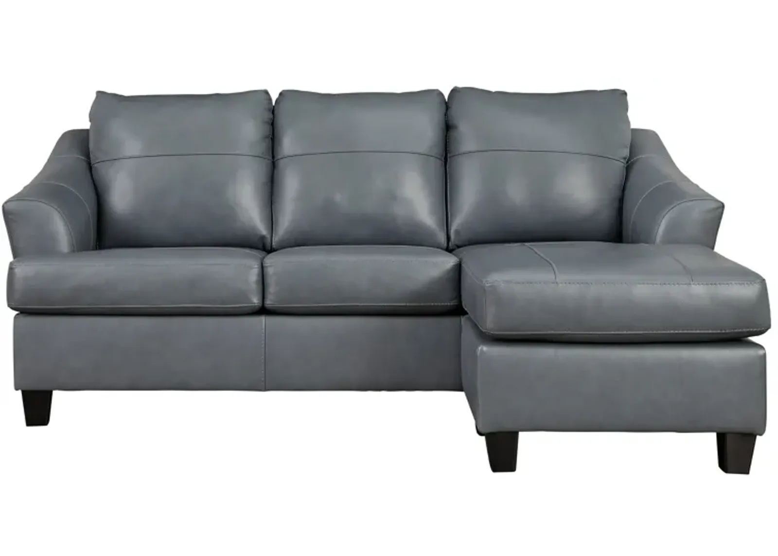 Grant Leather Sofa Chaise in Gray by Ashley Furniture