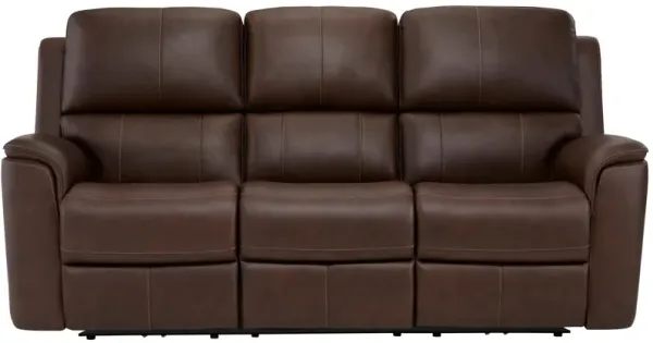 Henrick Triple Power Leather Sofa w/ Drop Down Table