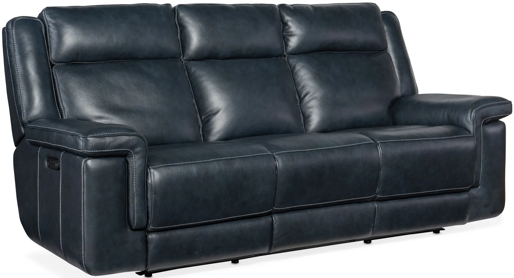 Montel Lay Flat Power Sofa with Power Headrest & Lumbar in Cosmos Cobalt by Hooker Furniture