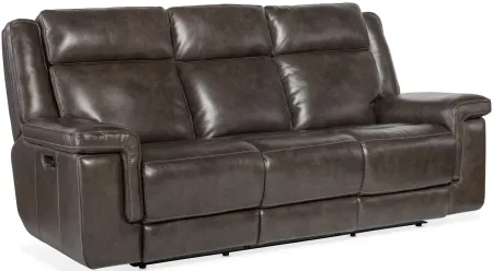 Montel Lay Flat Power Sofa with Power Headrest & Lumbar in Cosmos Cocao by Hooker Furniture