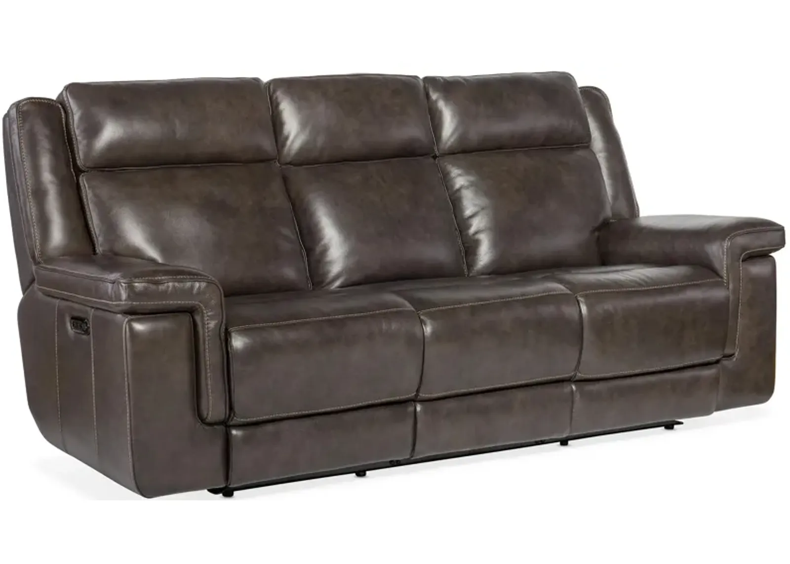 Montel Lay Flat Power Sofa with Power Headrest & Lumbar in Cosmos Cocao by Hooker Furniture