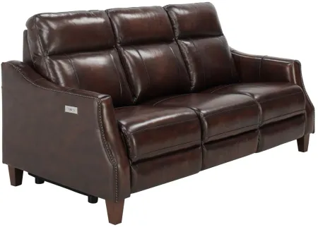 Thomas Power Sofa with Power Headrest & Drop Down Table in Brown by Bellanest