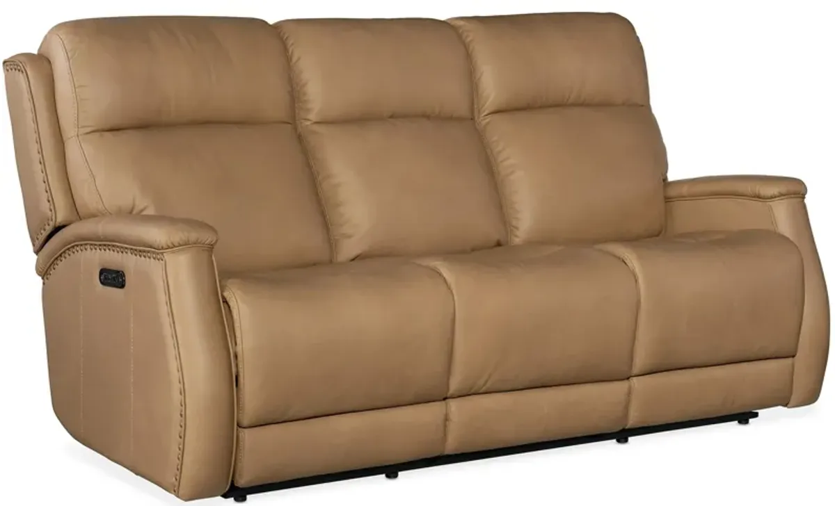 Rhea Zero Gravity Power Recline Sofa with Power Headrest in Sahara Sand by Hooker Furniture