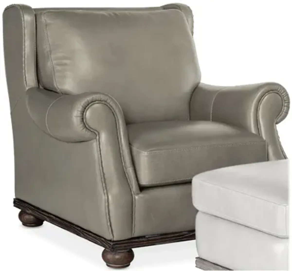 William Stationary Chair in Derrick Gray Linen by Hooker Furniture