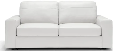 Divine Leather Sofa Sleeper in White by Sunset Trading
