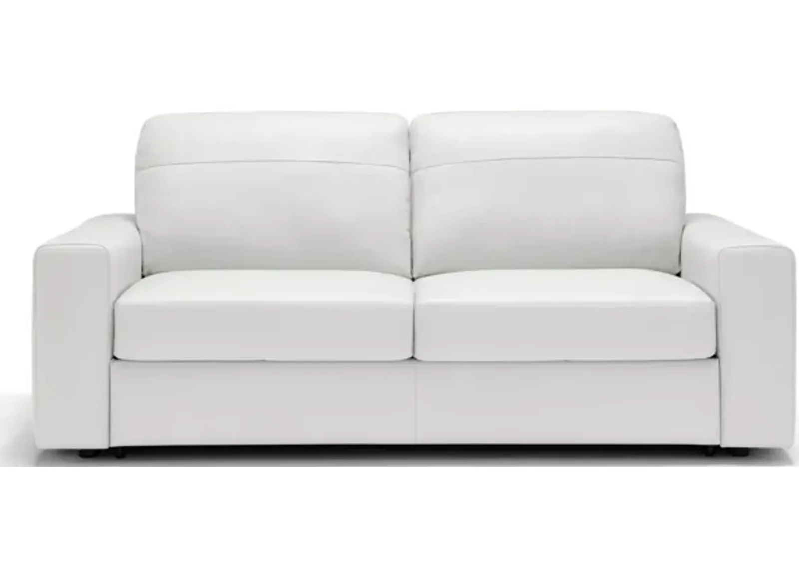 Divine Leather Sofa Sleeper in White by Sunset Trading