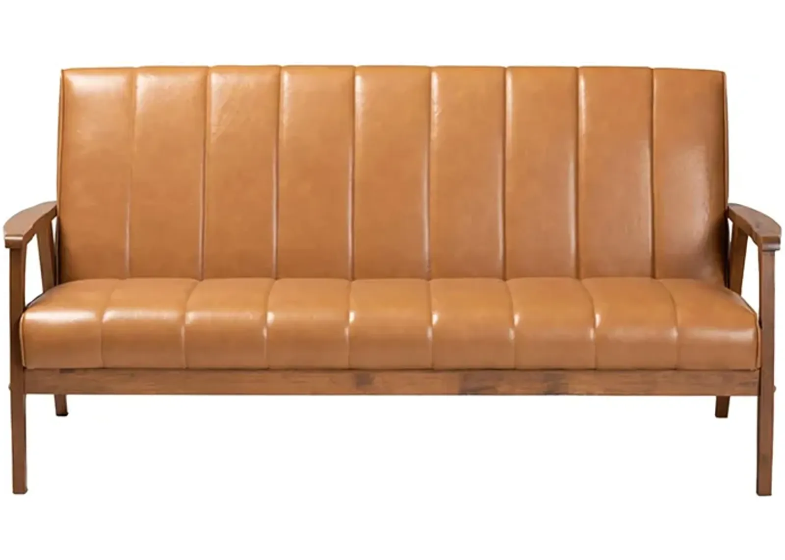 Nikko Sofa in Tan/Walnut Brown by Wholesale Interiors