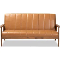 Nikko Sofa in Tan/Walnut Brown by Wholesale Interiors