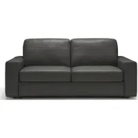Divine Leather Sofa Sleeper in Dark Gray by Sunset Trading