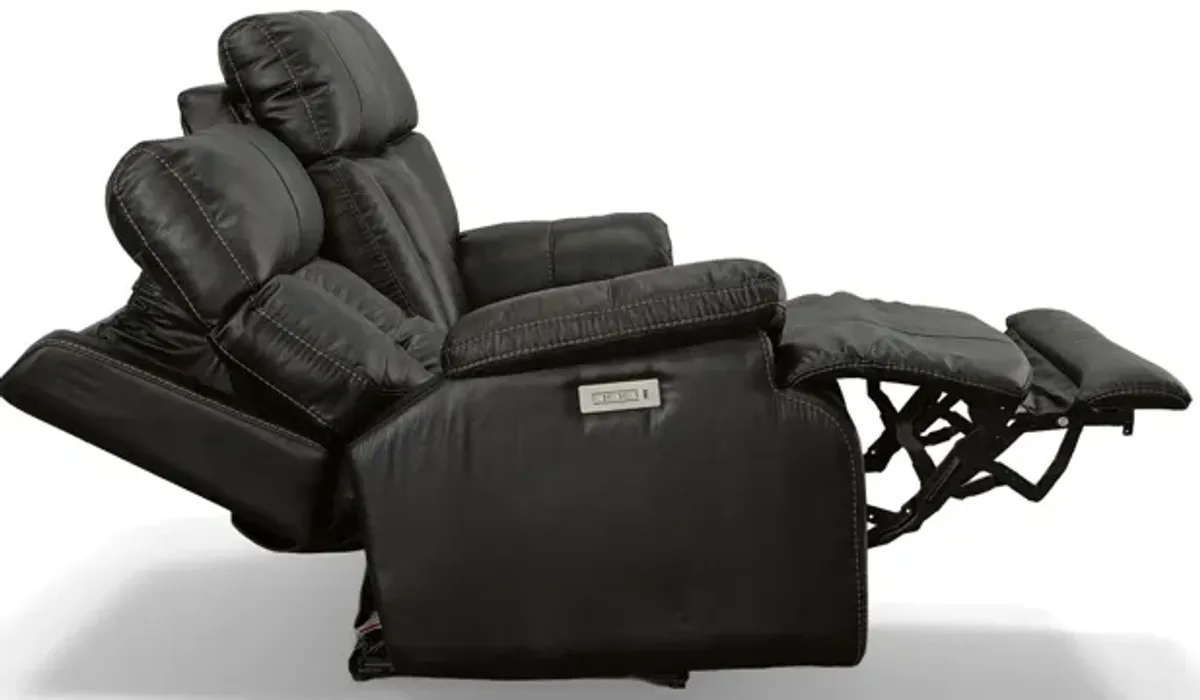 Clive Leather Power Reclining Loveseat with Power Headrest and Lumbar