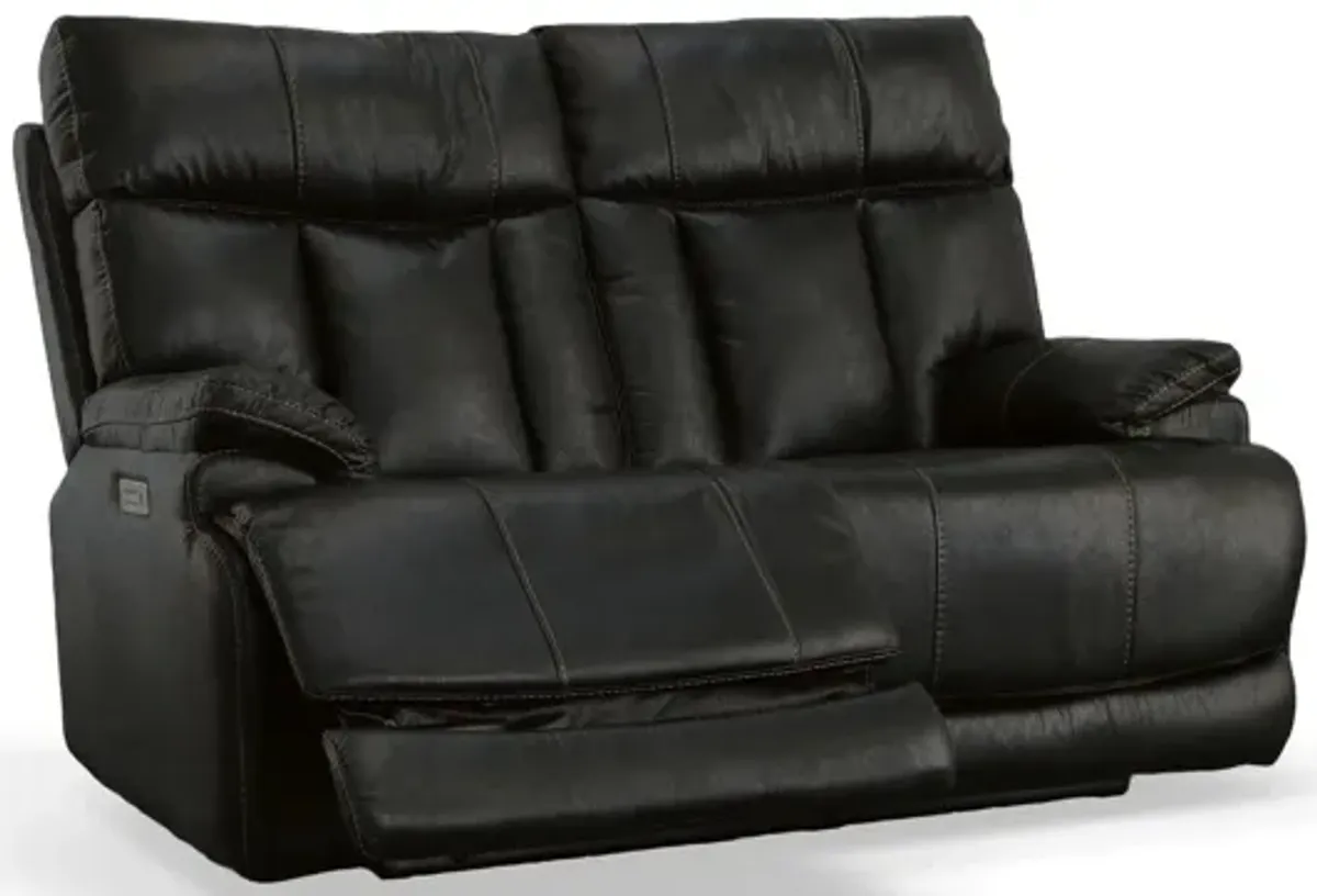 Clive Leather Power Reclining Loveseat with Power Headrest and Lumbar