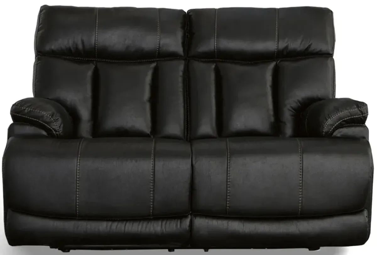 Clive Leather Power Reclining Loveseat with Power Headrest and Lumbar