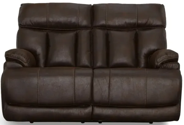 Clive Leather Power Reclining Loveseat with Power Headrest and Lumbar