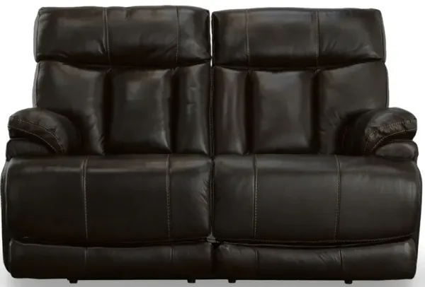 Clive Leather Power Reclining Loveseat with Power Headrest and Lumbar