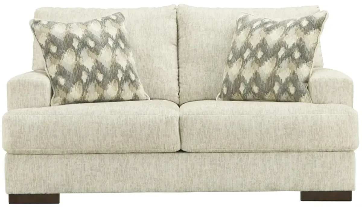 Hillston Chenille Loveseat in Beige by Ashley Furniture