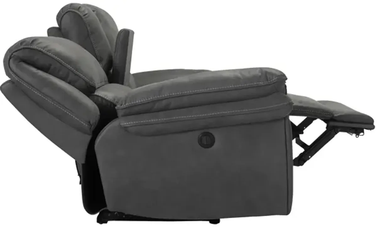 Skye Microfiber Power Reclining Console Loveseat