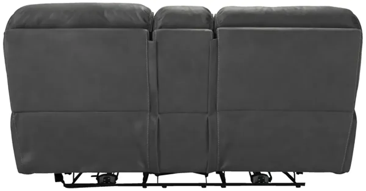 Skye Microfiber Power Reclining Console Loveseat