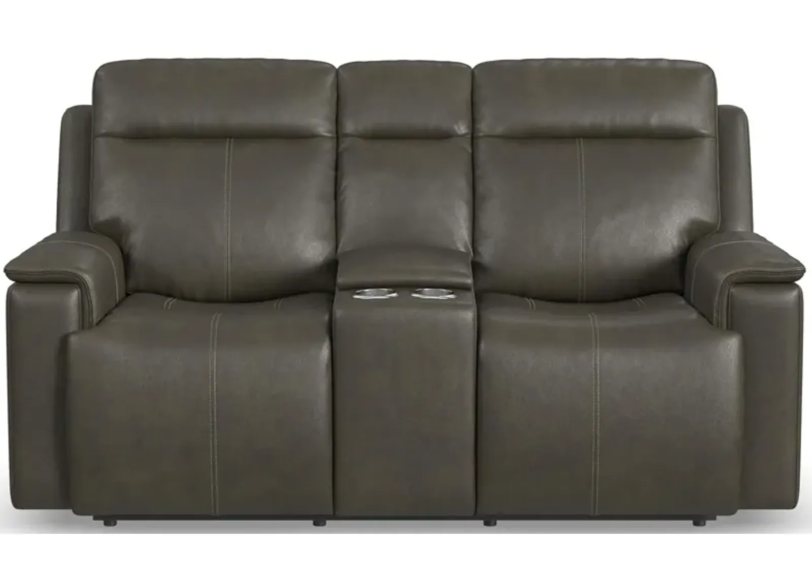 Odell Power Reclining Loveseat with Console in Gray by Flexsteel