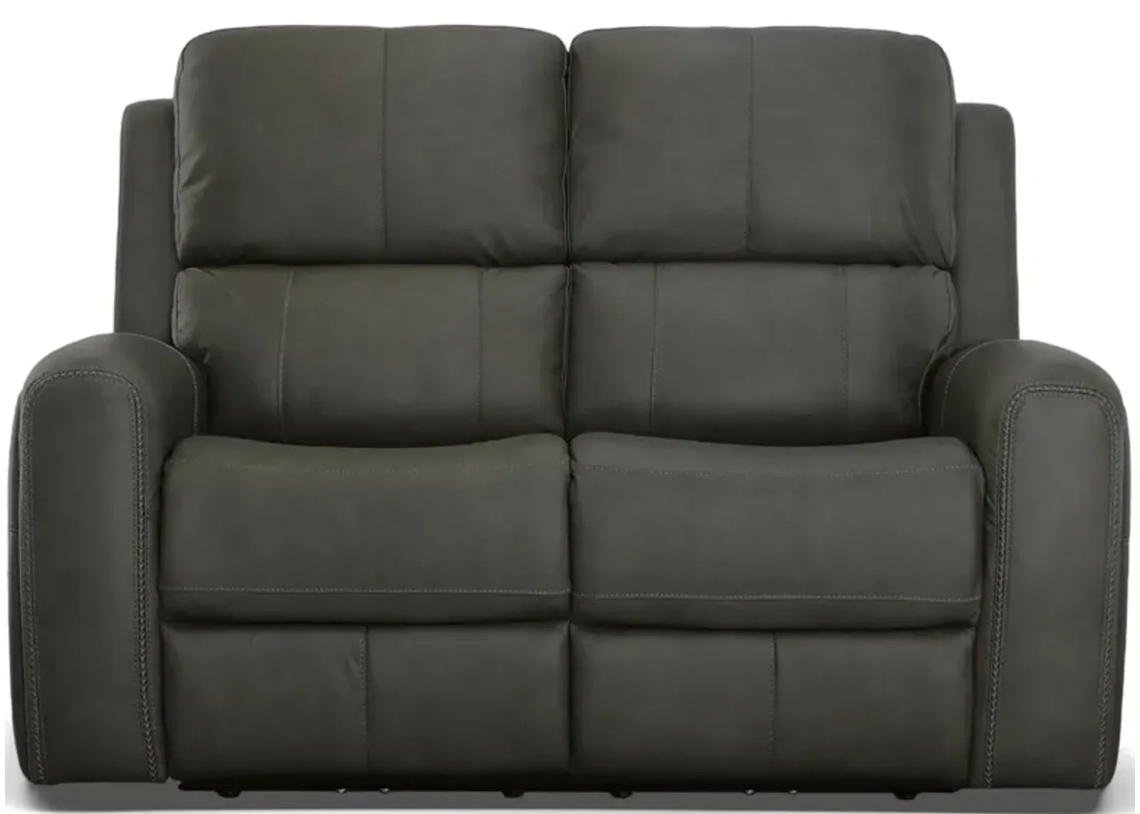 Linden Power Reclining Loveseat in Charcoal by Flexsteel