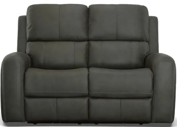 Linden Leather Power Reclining Loveseat with Power Headrest and Lumbar