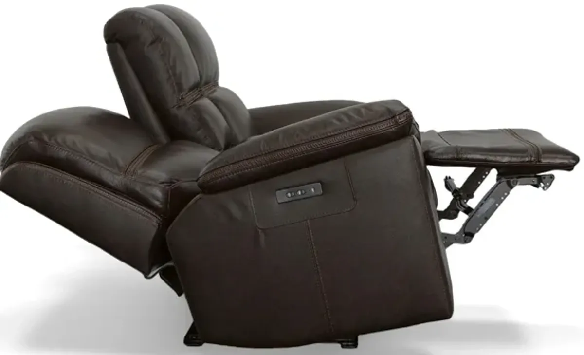 Jackson Leather Power Reclining Loveseat with Console with Power Headrest