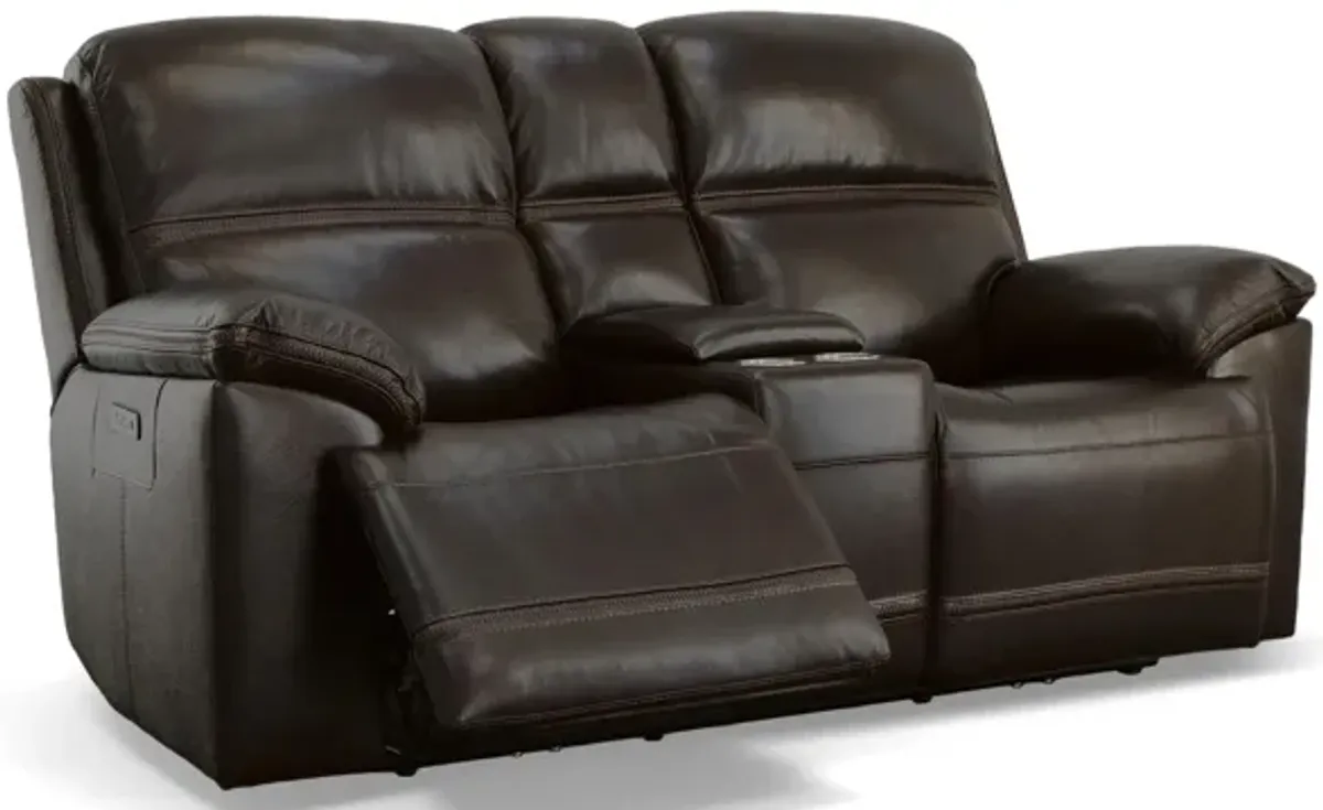 Jackson Leather Power Reclining Loveseat with Console with Power Headrest