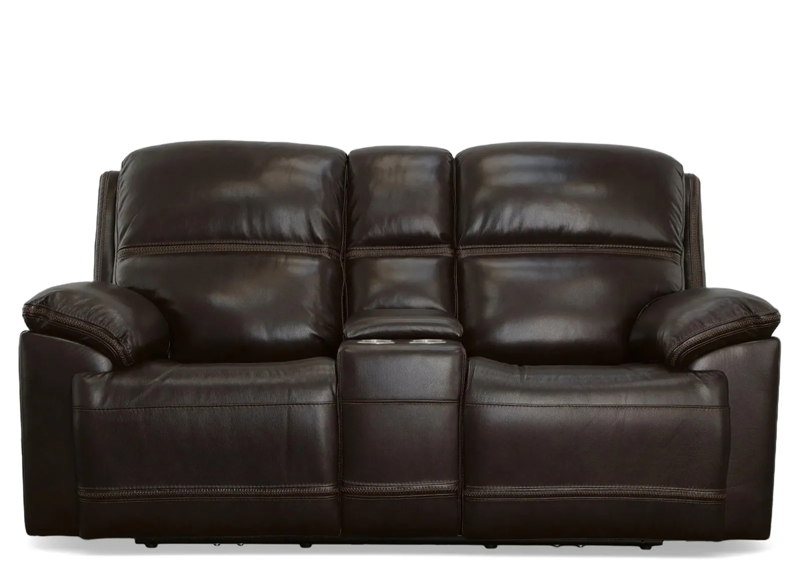 Jackson Leather Power Reclining Loveseat with Console with Power Headrest and Lumbar