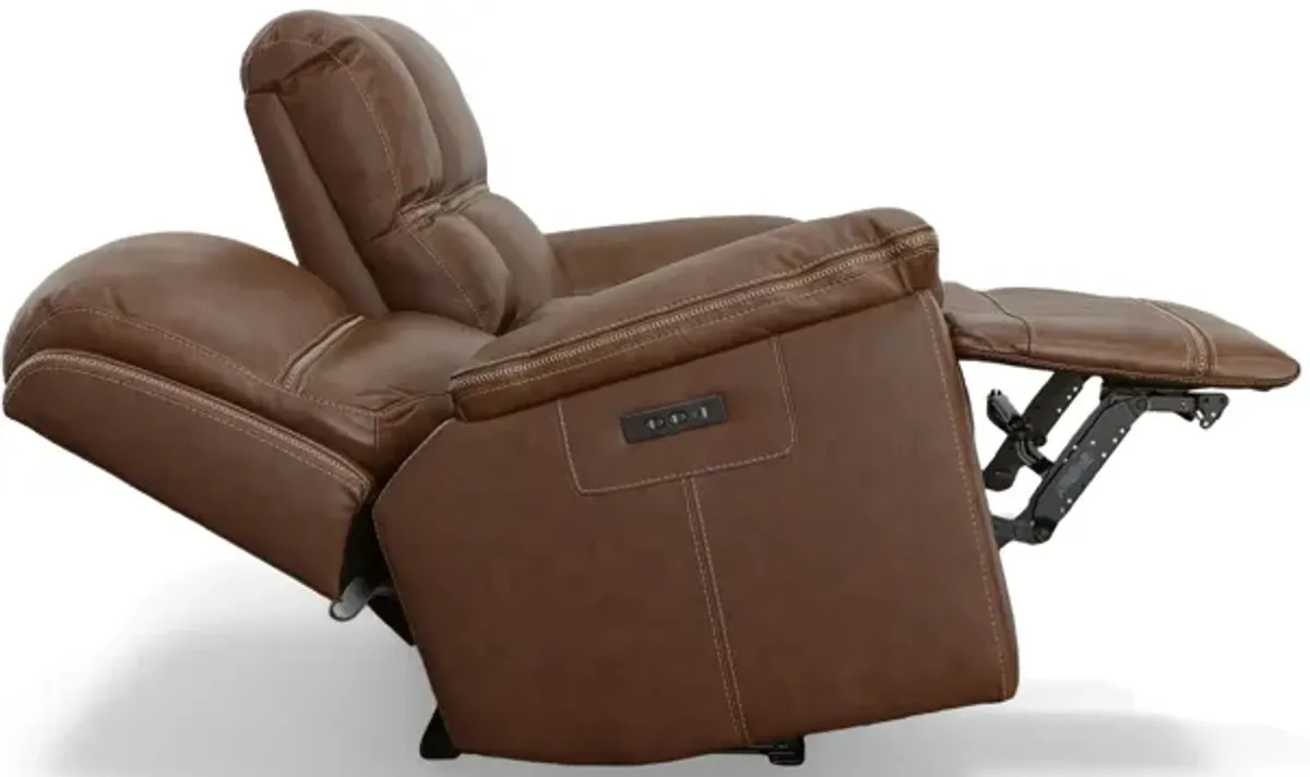 Jackson Leather Power Reclining Loveseat with Console with Power Headrest and Lumbar