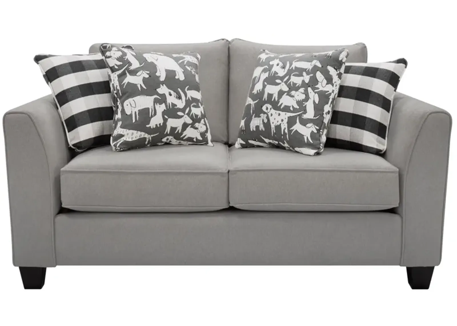 Daine Loveseat in Popstitch Pebble by Fusion Furniture