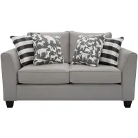 Daine Loveseat in Popstitch Pebble by Fusion Furniture