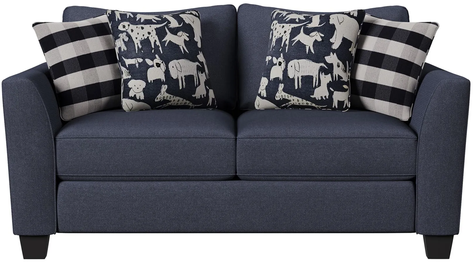 Daine Loveseat in Popstich Navy by Fusion Furniture