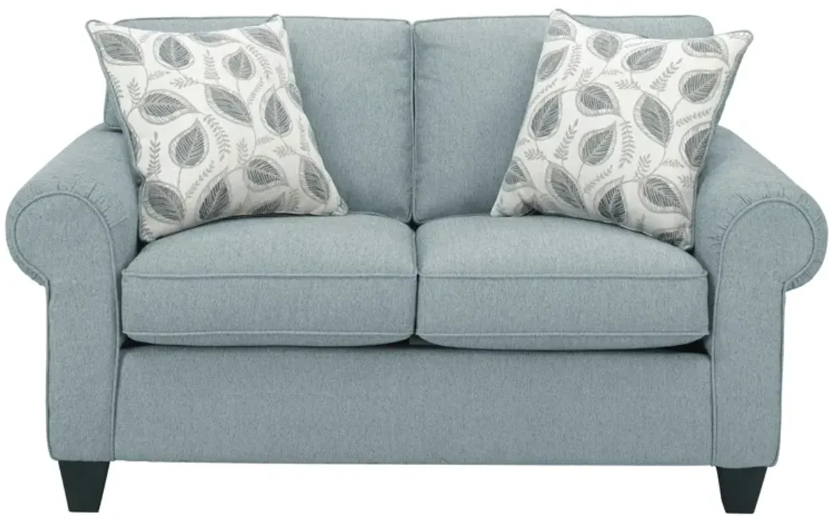 Saige Chenille Loveseat in Marine by Flair