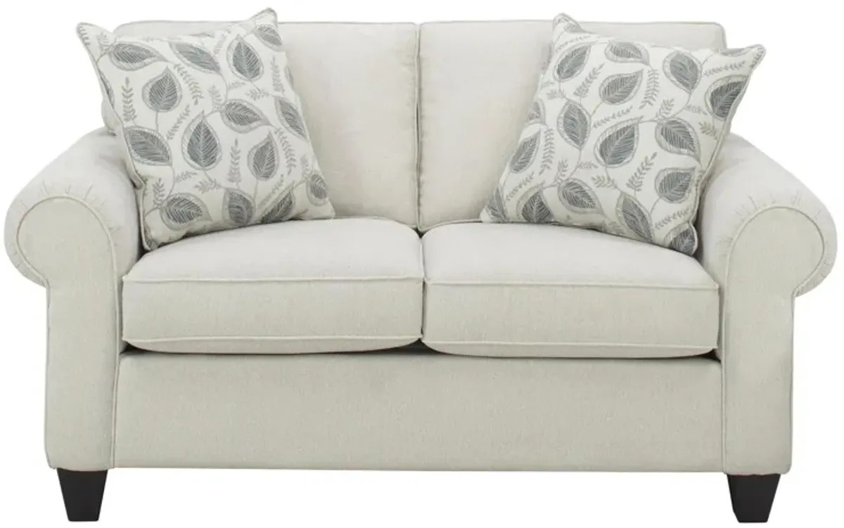 Saige Chenille Loveseat in Beige by Flair