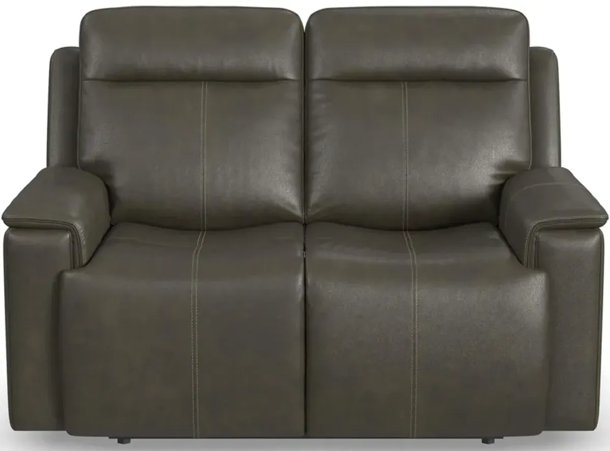Odell Leather Power Reclining Loveseat with Power Headrest and Lumbar